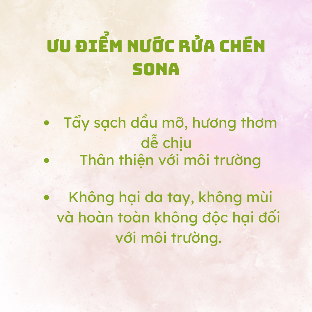 Nước rửa chén bát hương quế Sona 1,6kg siêu đậm đặc diệt khuẩn 99.9% sạch nhanh tiết kiệm nước