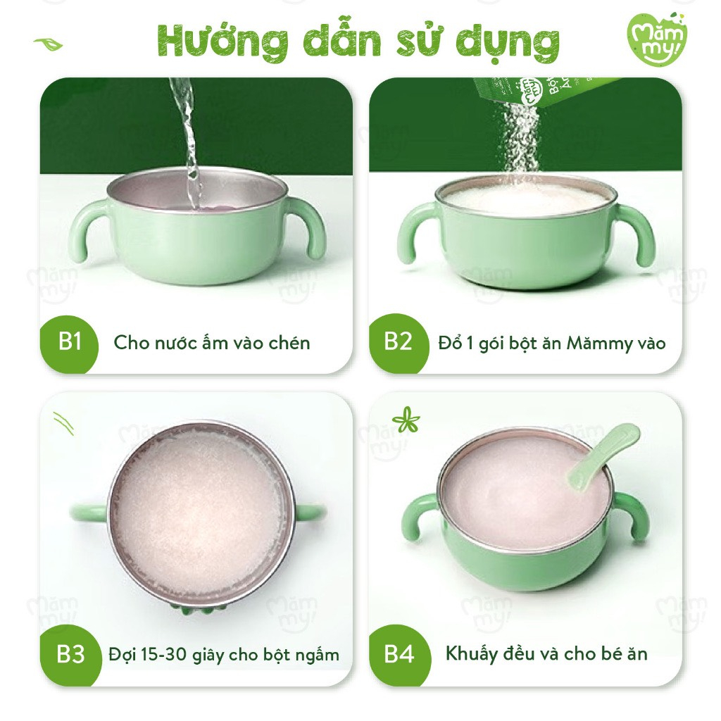 (Lẻ 1 Gói) Bột ăn dặm Mămmy cho bé từ 6 tháng. Bổ sung DHA & sắt, chất xơ hòa tan
