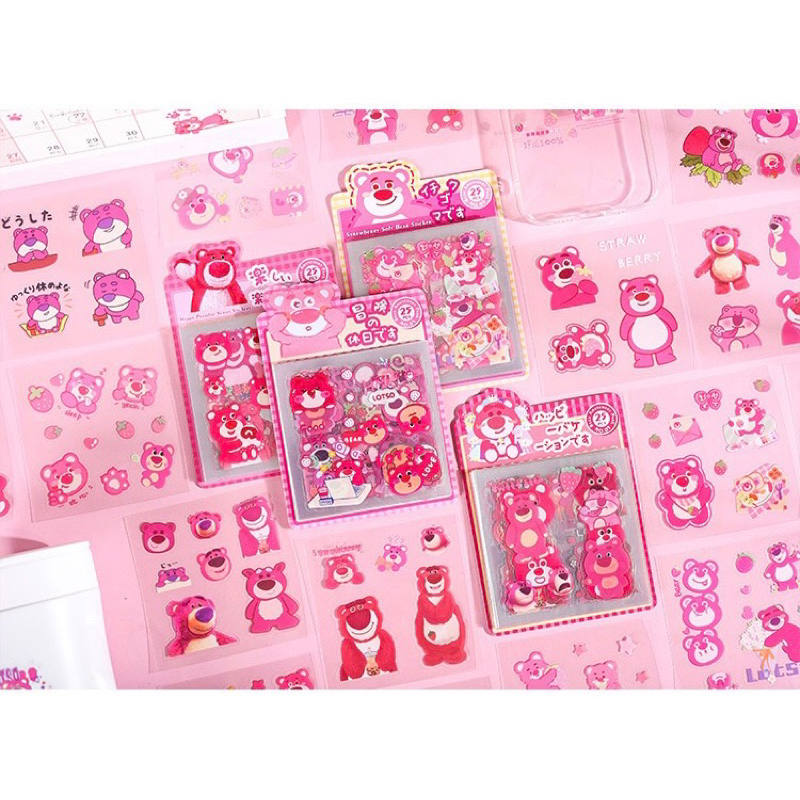 Bộ 25 Tấm Sticker Gấu Dâu , Hoạt Hình | Shopee Việt Nam