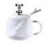 Cốc thủy tinh NẮP GẤU (G3) dễ thương 450ml có thìa - cốc đựng nước thủy tinh