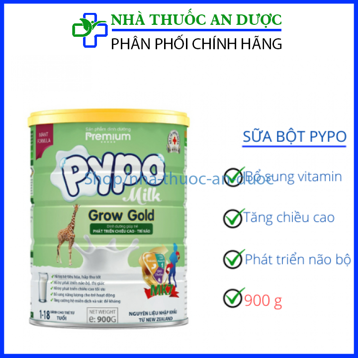Sữa bột Pypo grow 1-18 tuổi Hộp 900g phát triển chiều cao hộp 900 g ...