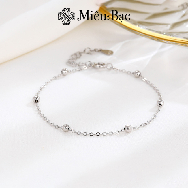 Lắc tay nữ Miêu Bạc vòng tay bi tròn cách điệu chất liệu bạc s925 thời trang phụ kiện trang sức L400736