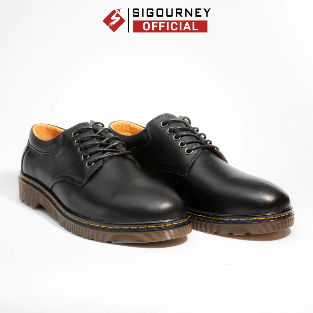 Giày Derby Da Bò Nappa Màu Đen SIGOURNEY SDR-06