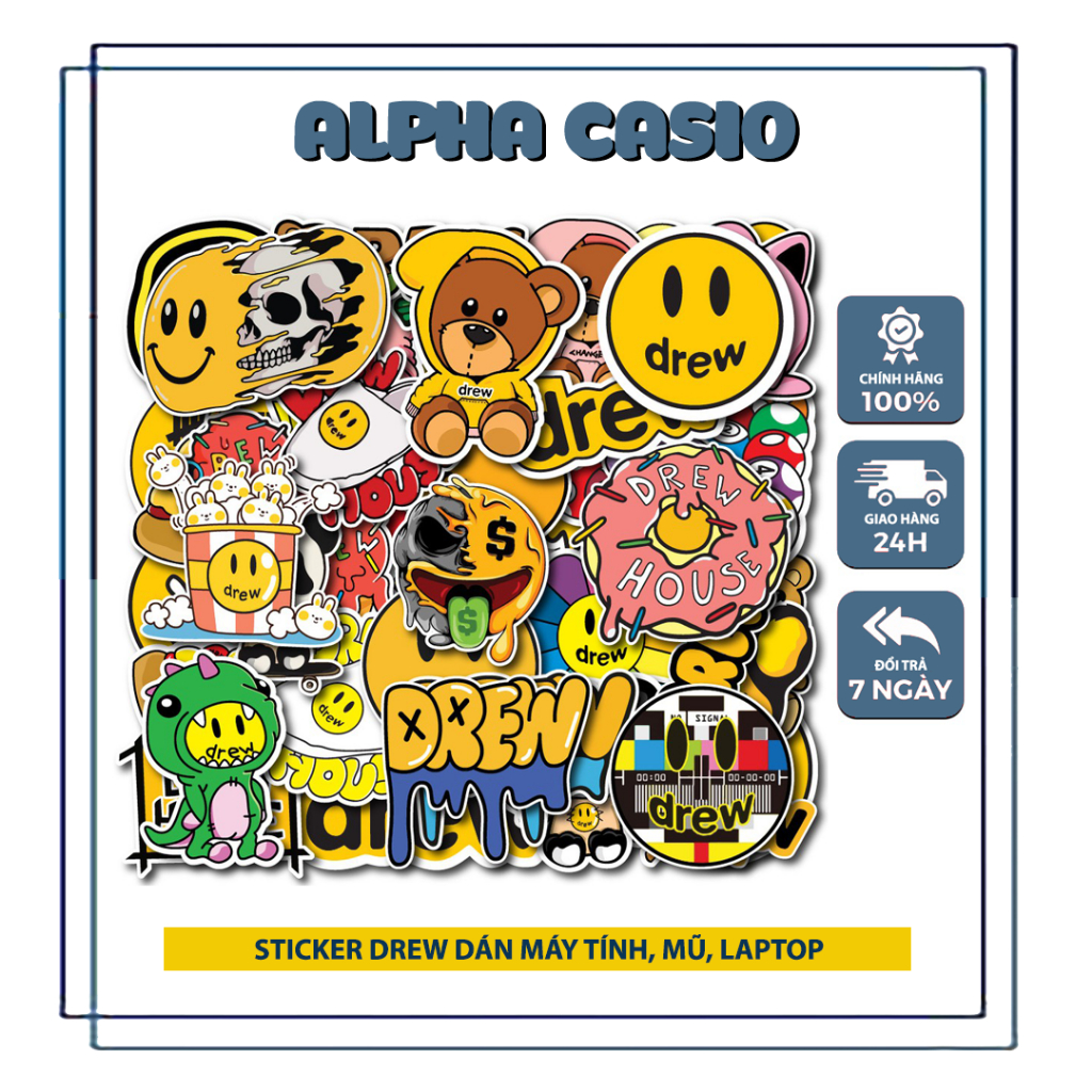 [Bộ 50 Sticker] Drew chống nước sticker dán máy tính casio vinacal ...