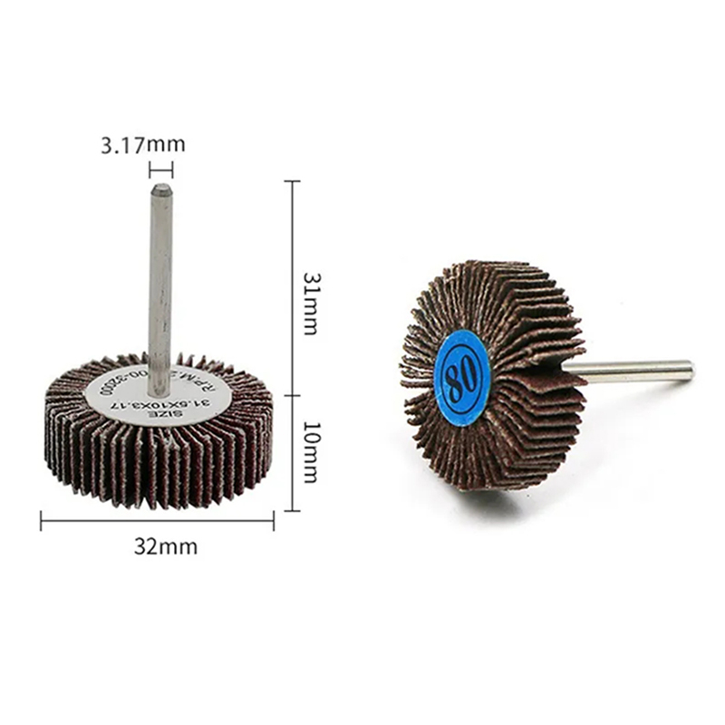 Bộ 10 đầu mài chà nhám đánh bóng bằng giấy nhám xếp trục 3mm