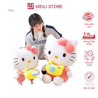( TẶNG QUÀ ĐÈN NGỦ CẮM )Gấu Bông Mèo Kitty Máy Ảnh, Hàng Cao Cấp Mềm Mịn Size 42cm MEILI STORE