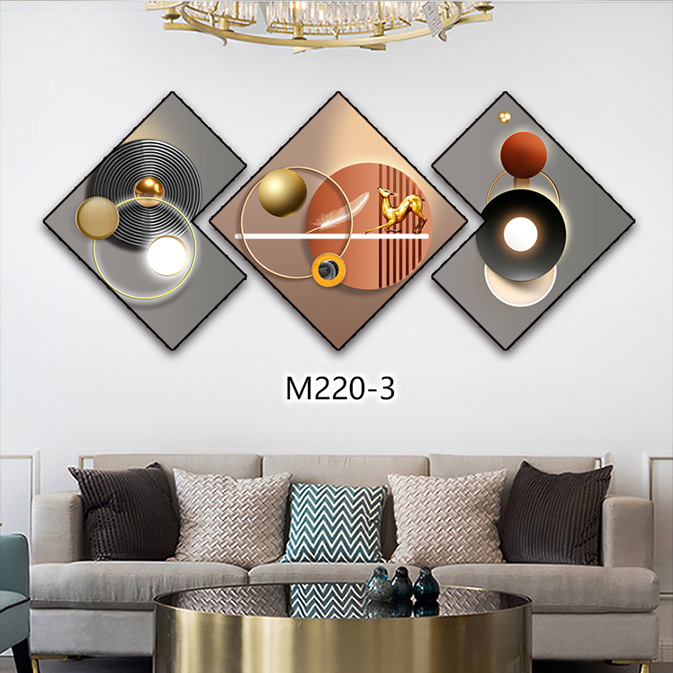 Bộ 3 Tranh Chéo Khuyết Treo Tường Tráng Gương Cao Cấp Xưởng Giá RẻLàm Đẹp Căn Hộ, Quán Cà Phê