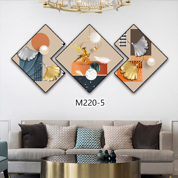 Bộ 3 Tranh Chéo Khuyết Treo Tường Tráng Gương Cao Cấp Xưởng Giá RẻLàm Đẹp Căn Hộ, Quán Cà Phê
