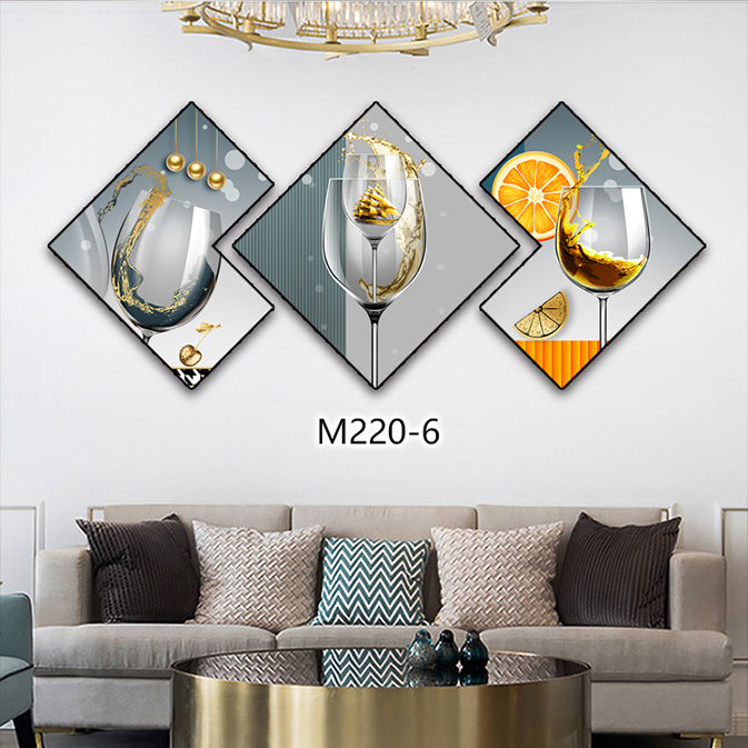 Bộ 3 Tranh Chéo Khuyết Treo Tường Tráng Gương Cao Cấp Xưởng Giá RẻLàm Đẹp Căn Hộ, Quán Cà Phê