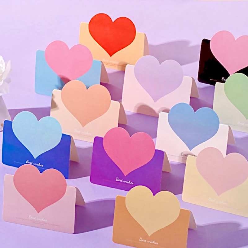 Thiệp trái tim mini ghi lời chúc màu pastel | Shopee Việt Nam