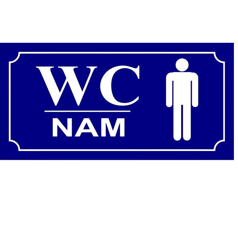 Biển WC nam nữ mica BEDO - Bảng chỉ dẫn nhà vệ sinh, biển toilet dán tường cho văn phòng, cửa hàng