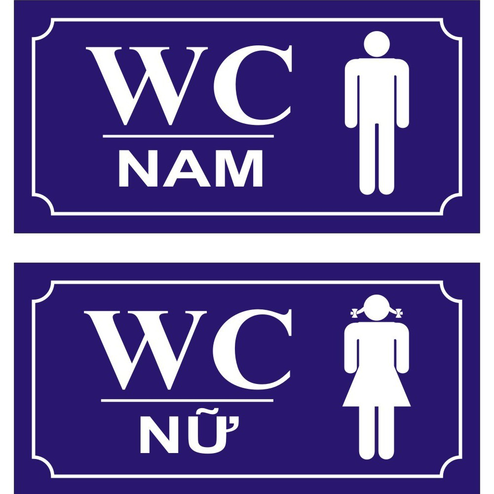 Biển WC nam nữ mica BEDO - Bảng chỉ dẫn nhà vệ sinh, biển toilet dán tường cho văn phòng, cửa hàng