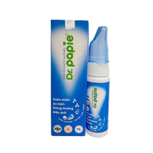 Dung dịch xịt mũi nước muối biển sâu Dr.Papie chai xịt 70ml