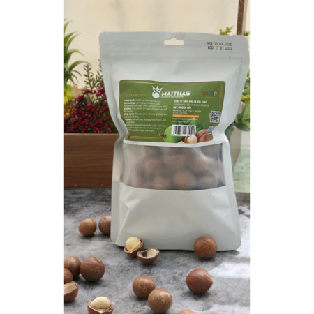 Hạt macca nứt vỏ Mai Thao túi 500g size 2,2-2,7cm tặng kèm đồ khui hạt mắc ca tách vỏ Đà Lạt đồ ăn vặt healthy
