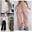 Quần Jogger túi hộp chất kaki mềm from rộng 3 màu Đen/Be /Hồng