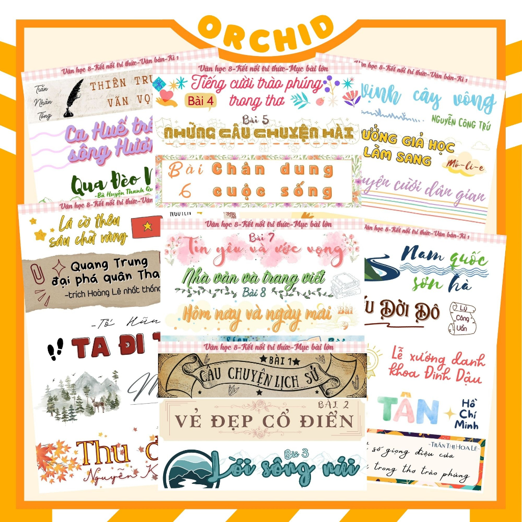 Sticker ngữ văn 8, tiêu đề tác phẩm ngữ văn 8 [KẾT NỐI TRI THỨC ...