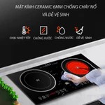 (Bản Tiếng Việt) Bếp từ đôi, bếp điện từ hồng ngoại đôi 2200W Cao Cấp, Chip IGBT Đức Tiết Kiệm Điện, BẾP HỒNG NGOẠI ĐÔI — ảnh 4