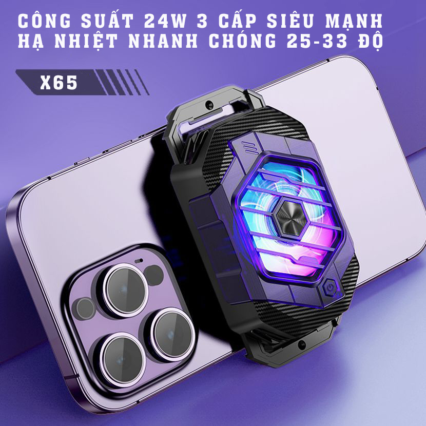 Sò Lạnh X65 Quạt Tản Nhiệt Điện Thoại Chơi Game 24W 3 Chế Độ Làm Mát