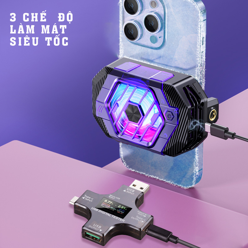 Sò Lạnh X65 Quạt Tản Nhiệt Điện Thoại Chơi Game 24W 3 Chế Độ Làm Mát