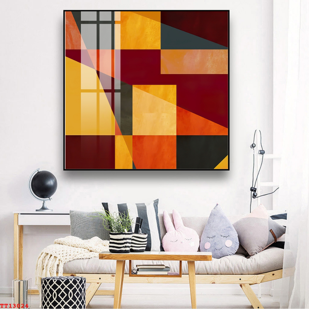 Tranh Treo Tường Tráng Gương Cao Cấp Trừu Tượng Màu Sắc Trang Trí Nhà, Quán Cà Phê Hiện Đại OHA Decor