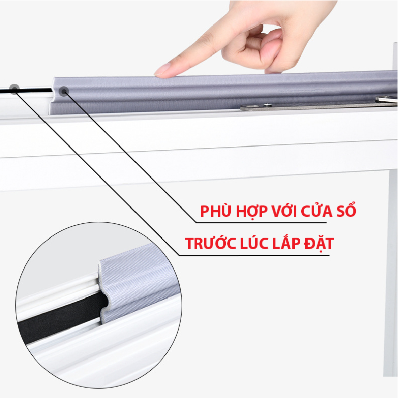Sổ - Ron Xốp Dán Khe Cửa Sổ Phòng Dán Chân Đáy Cửa Ngăn Côn Trùng Nẹp Cửa Sổ Chống Bụi Bẩn