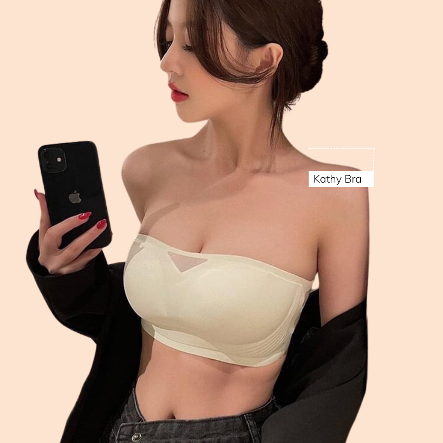 B58 [CAO CẤP] Áo Quây Cúp Ngực Không Dây Chống Tuột KATHY BRA Chất Su Nước Mềm Mịn Nhẹ Tênh Không Gọng Đệm vừa 1,5 cm | BigBuy360 - bigbuy360.vn