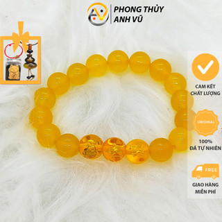 Vòng mã não vàng tam hợp thân tý thìn đã khai quang - cho nữ mệnh kim, thổ - may mắn tài lộc
