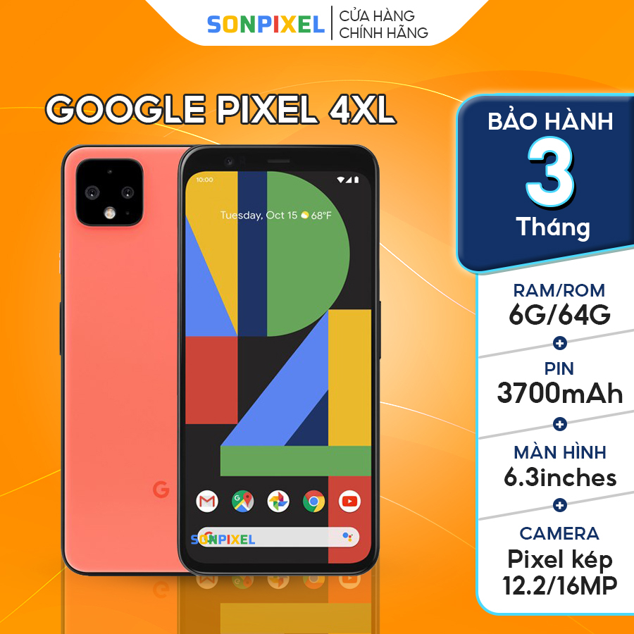 Google Pixel 4 XL Điện Thoại GG Pixel 4xl Chip Snapdragon 855 Ram 6G ...