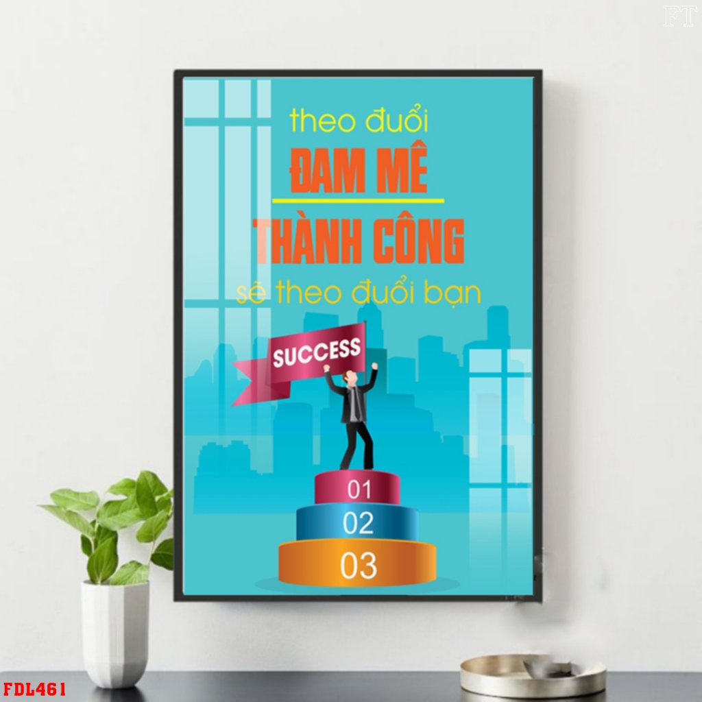 Tranh Động Lực Tráng Gương Cao Cấp Tăng Hiệu Quả Làm Việc Trang Trí Văn Phòng OHA Decor