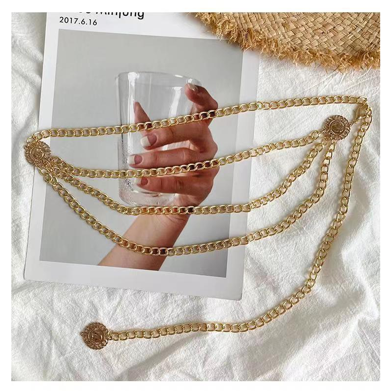 Đai váy Thắt lưng belt xích phối đầm dạng móc DV20  Đai thắt váy áo belt chain xích sang chảnh phối vest dây nịt