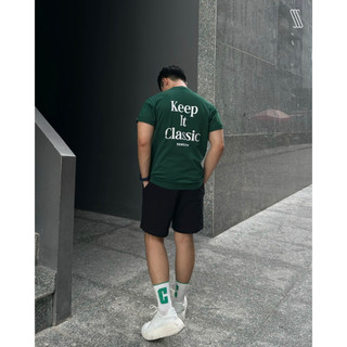 Áo Phông Hè Xanh KEEP IT Phong Cách BASIC Lịch Sự, Áo Thun Tay Lỡ Chất Liệu Cotton Khô Mềm Mịn Thấm Hút Mồ Hôi Tốt