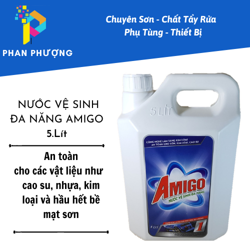 [CHÍNH HÃNG] DUNG DỊCH TẨY RỬA DẦU NHỚT/ TẨY DẦU MỠ/ NƯỚC VỆ SINH ĐA NĂNG AMIGO 5 Lít (Có HD VAT)