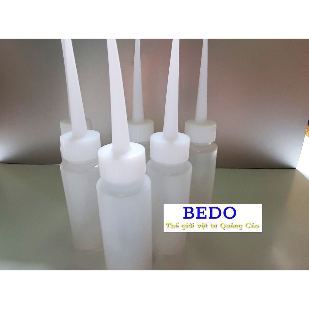 Combo 10 vỏ chai chiết keo 25ml BEDO - Chai nhựa đựng keo dạng bóp màu trắng trong suốt, vòi nhọn tra keo chính xác