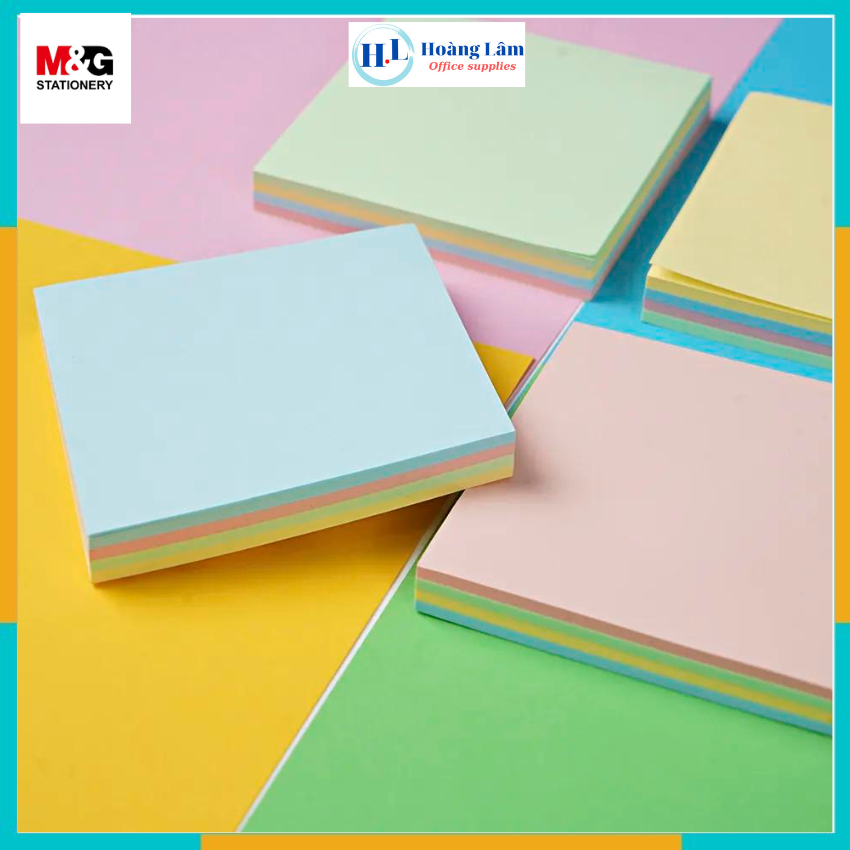 Giấy ghi chú/giấy nhớ nhiều màu paster dính chắc M&G YS182, YS183 (tập ...
