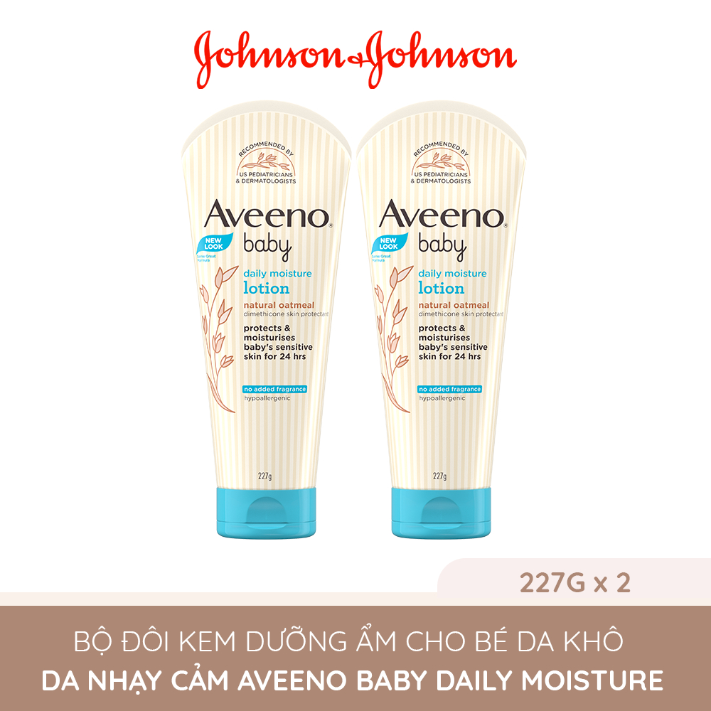 Bộ 2 Sữa dưỡng ẩm cho da khô và nhạy cảm Aveeno Baby Daily Moisture 227g
