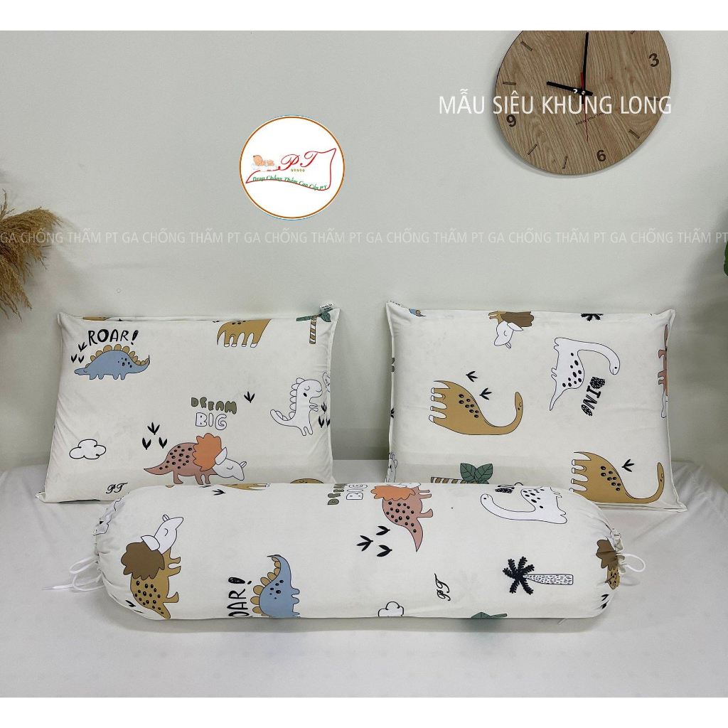 (BestSeller- Mẫu Siêu Khủng Long) Ga Chống Thấm PT Lụa Organic Siêu Mềm Mượt Mát Mịn Cho Bé