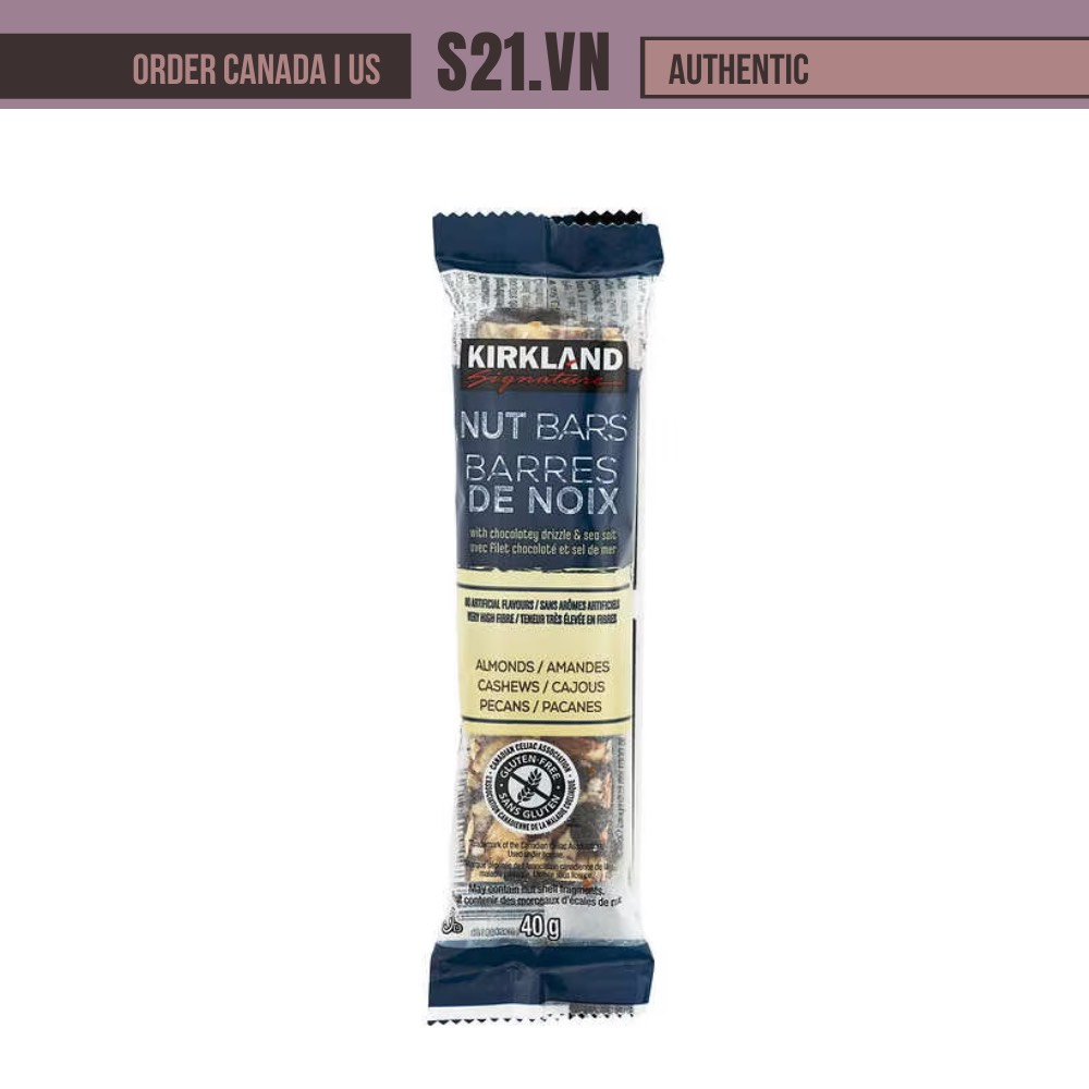 [Canada][Tách Lẻ] Thanh Hạt Dinh Dưỡng Protein Kirkland Nut Bars 40g