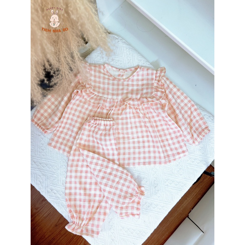 [Ảnh Thật] Bộ Dài Tay Cho Bé Gái, Quần Áo Dài Tay Thu Đông Cho Bé Từ 5-15kg Tiệm Nhà Bơ