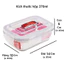 Bộ 3 Hộp Đựng Cơm Thủy Tinh Chịu Nhiệt COBA'COOK Chữ Nhật 370ml Và Túi -CCL33BS