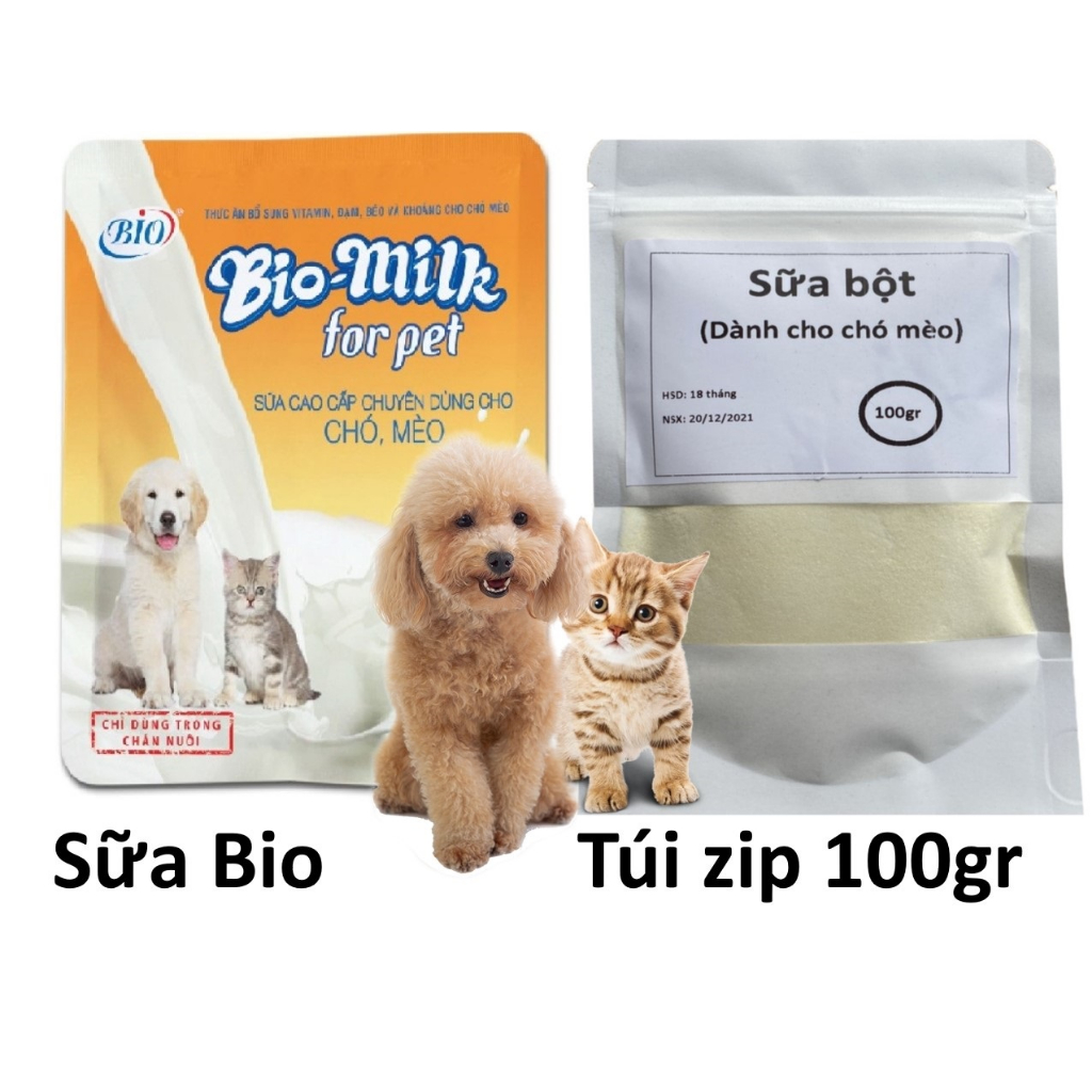 Sữa Cho Chó Mèo (3 loại) Bio Milk - Sữa bio milk 100g Sữa chua uống Sữa ...