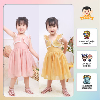 VÁY CÔNG CHÚA BÉ GÁI 2 DÂY PHỐI BÈO – CHẤT TƠ BỌT MỀM MẠI, XINH XẮN CHO BÉ