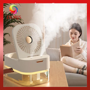 Quạt điều hoà hơi nước SPRAY, quạt phun sương kết hợp đèn ngủ, quạt hơi nước làm mát không gian rộng - DORIS