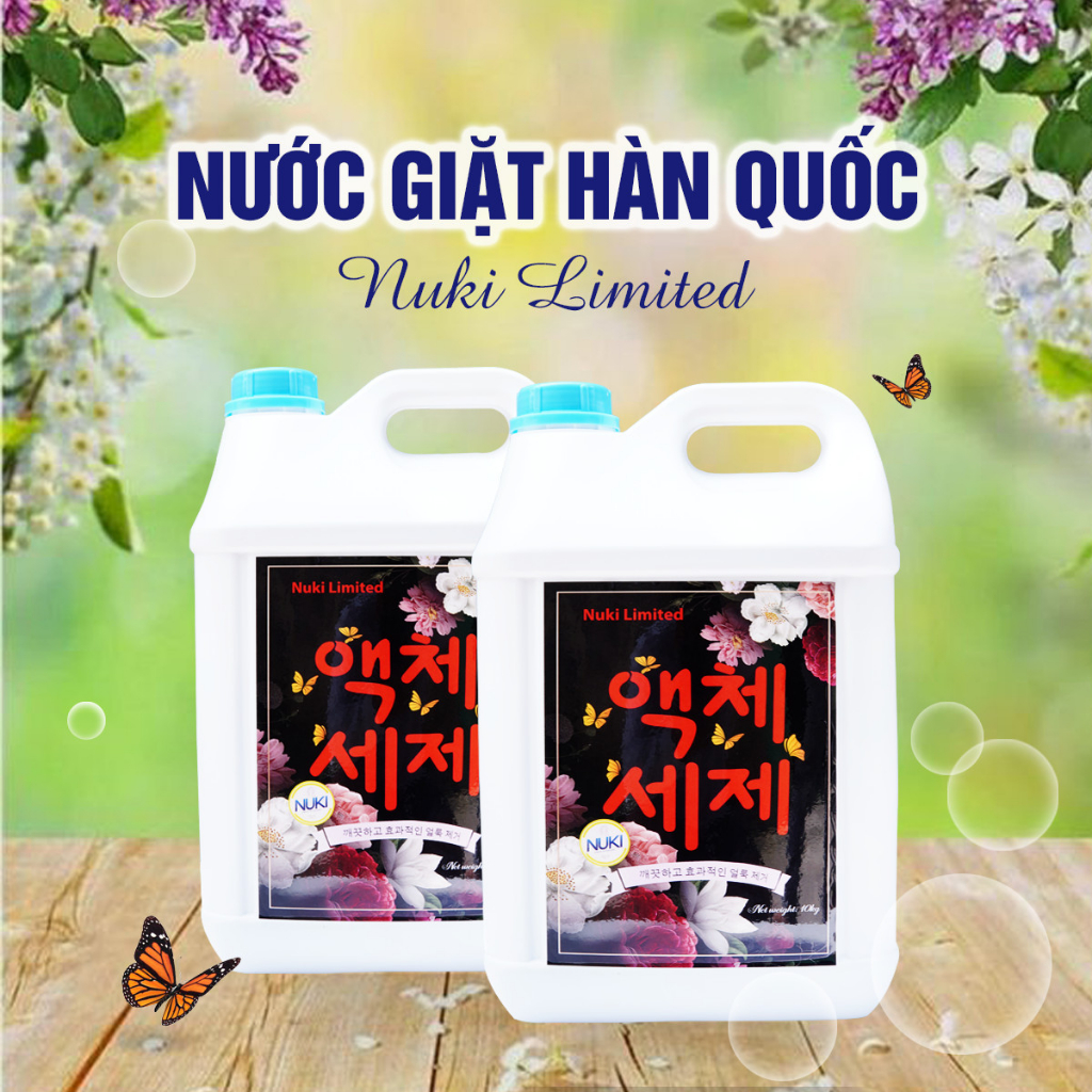 Can Nước Giặt Lưu Hương Thơm Lâu Nuki Limited 10kg Đánh Bay Vết Bẩn, An Toàn Với Mọi Loại Quần Áo