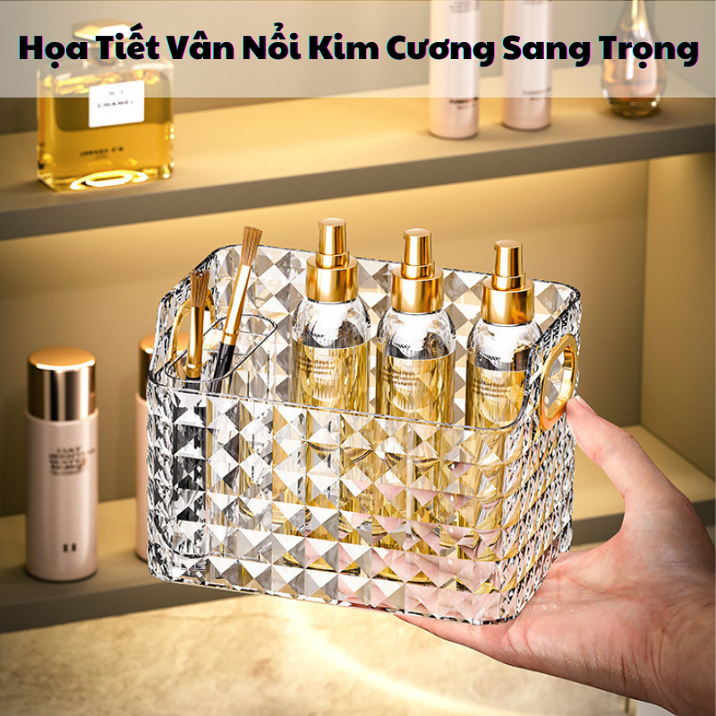 Khay Đựng Phụ Kiện, Mỹ Phẩm Phòng Tắm Enoda Home 2 Size, Phòng Ngủ Có Quai Cầm Sang Trọng Q067