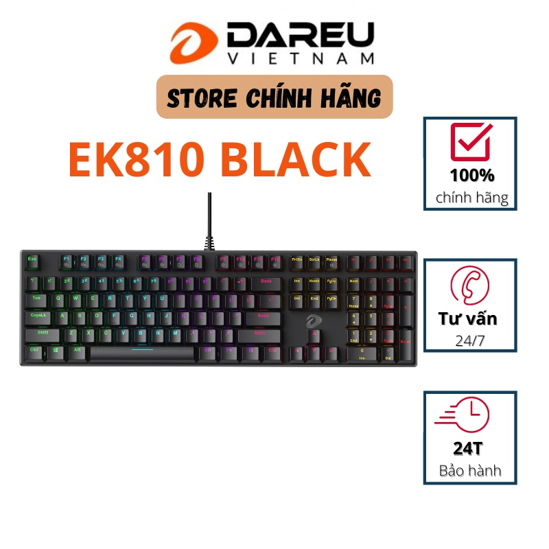 Bàn phím cơ Gaming DAREU EK810 - Black , PINK (MULTI-LED) | Shopee Việt Nam
