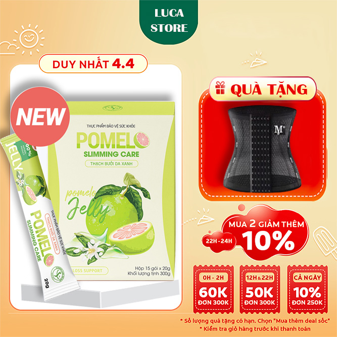 Thạch Bưởi Da Xanh Giảm Cân Pomelo Slimming Care Hộp 15 Gói Shopee