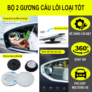 Gương Cầu Lồi Ô Tô Không Viền Gương Cầu Lồi Chính Hãng 3R Cao Cấp Xoay 360 Phù Hợp Mọi Dòng Xe