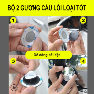 Gương Cầu Lồi Ô Tô Không Viền Gương Cầu Lồi Chính Hãng 3R Cao Cấp Xoay 360 Phù Hợp Mọi Dòng Xe