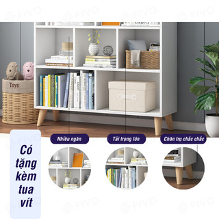 [Freeship Toàn Quốc] Kệ Sách Gỗ Đứng Đa Tầng Có Chân FIVO FB60, Kèm Tấm Lưng Chắc Chắn, Dễ Dàng Lắp Đặt, Decor Linh Động