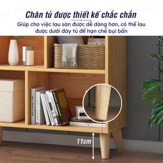 [Freeship Toàn Quốc] Kệ Sách Gỗ Đứng Đa Tầng Có Chân FIVO FB60, Kèm Tấm Lưng Chắc Chắn, Dễ Dàng Lắp Đặt, Decor Linh Động